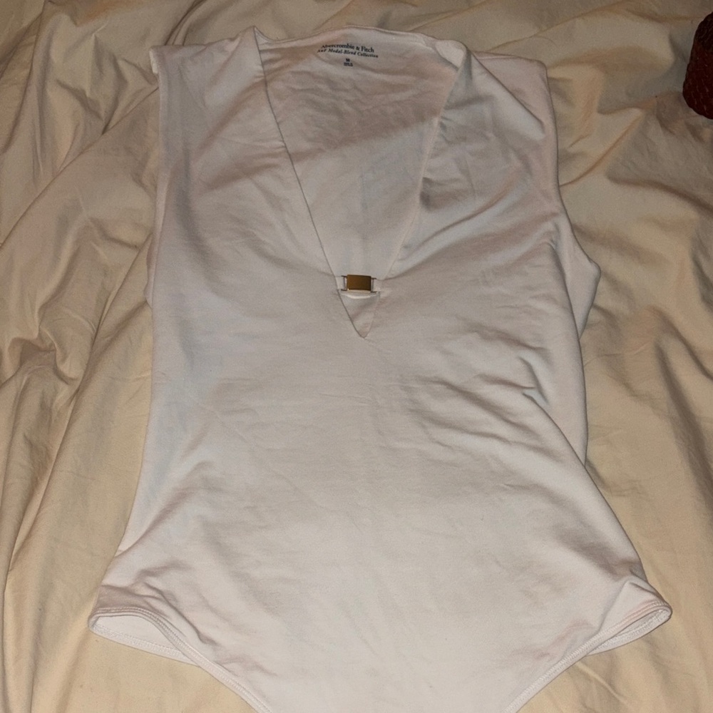 Abercrombie & Fitch White Bodysuit with gold detail